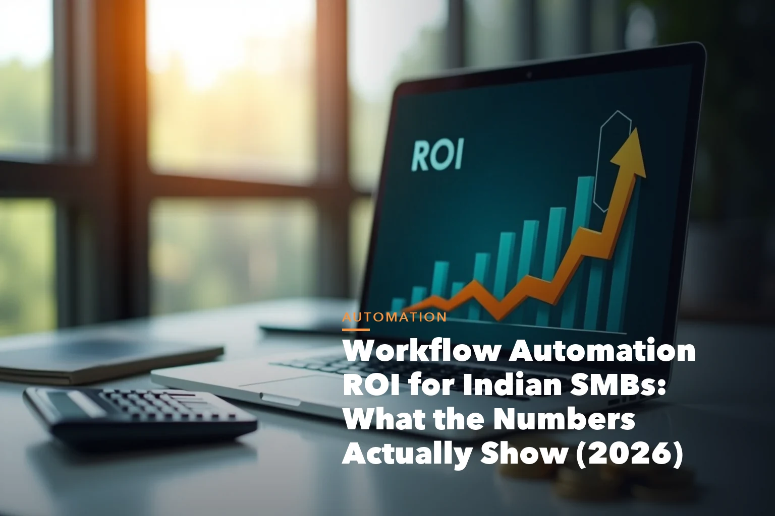 Workflow automation ROI visual showing time saved tool cost break-even and annual savings for Indian SMBs
