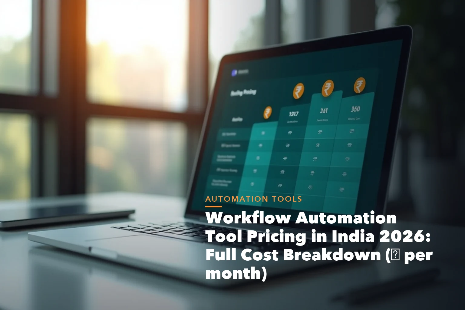 Workflow automation tool pricing India visual comparing monthly costs for Zapier Make n8n Zoho Flow and Pabbly