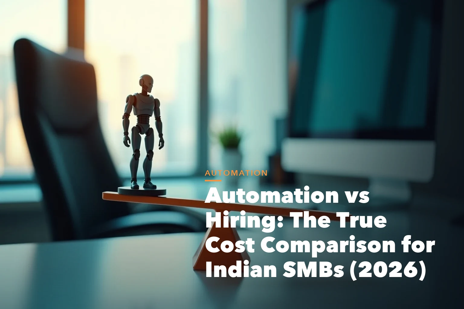 Automation versus hiring cost comparison visual showing employee cost workflow tool cost and hybrid operations