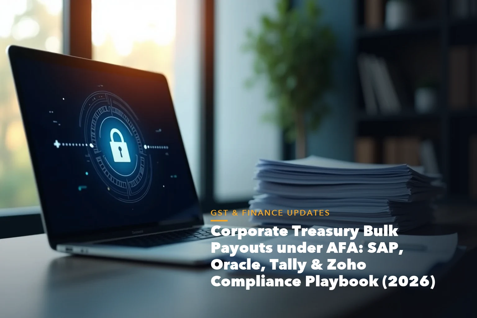 Business guide visual with process steps and compliance records for Corporate Treasury Bulk Payouts under AFA