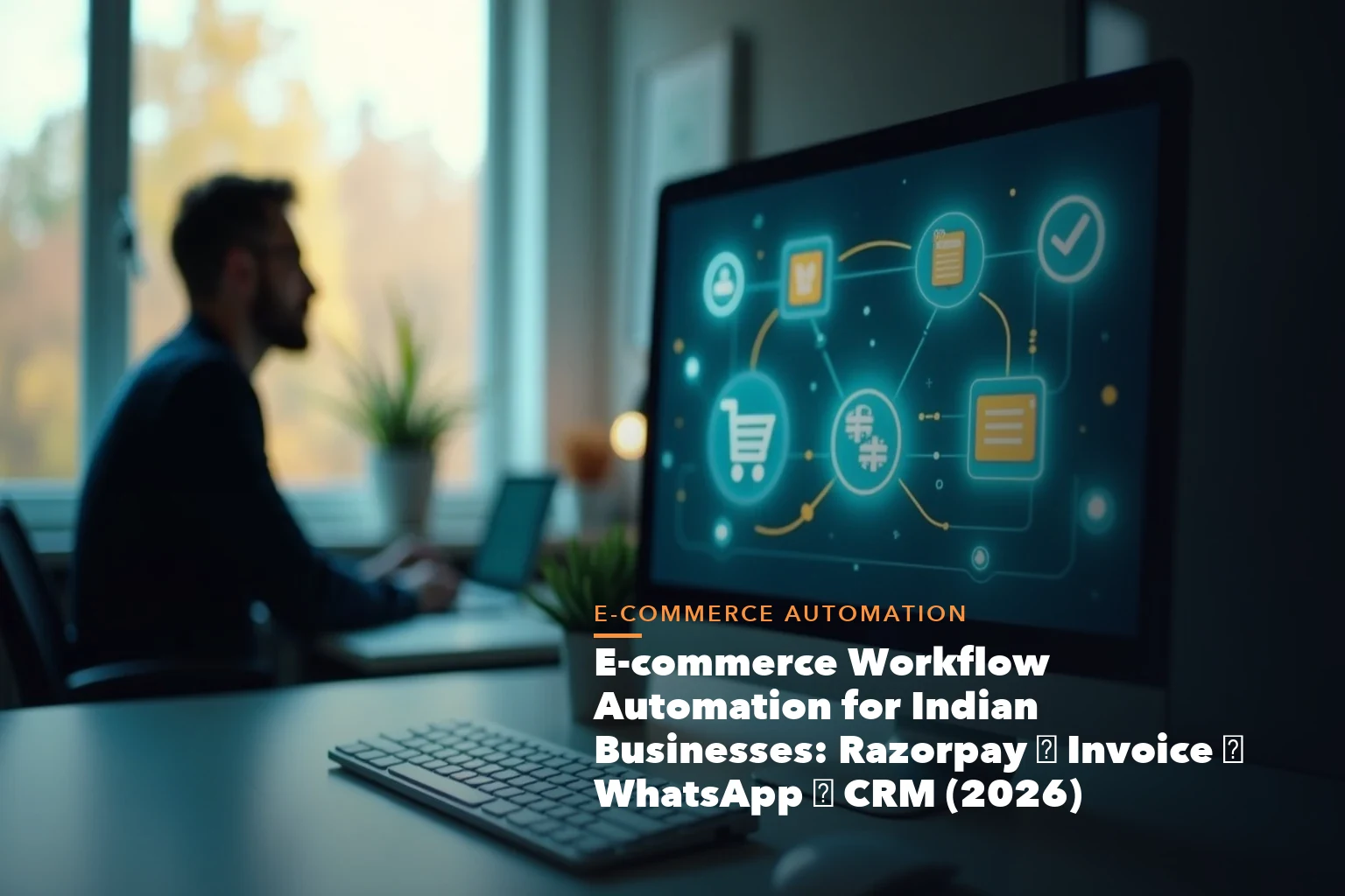 E-commerce automation visual linking Razorpay payments invoices WhatsApp confirmations and CRM updates