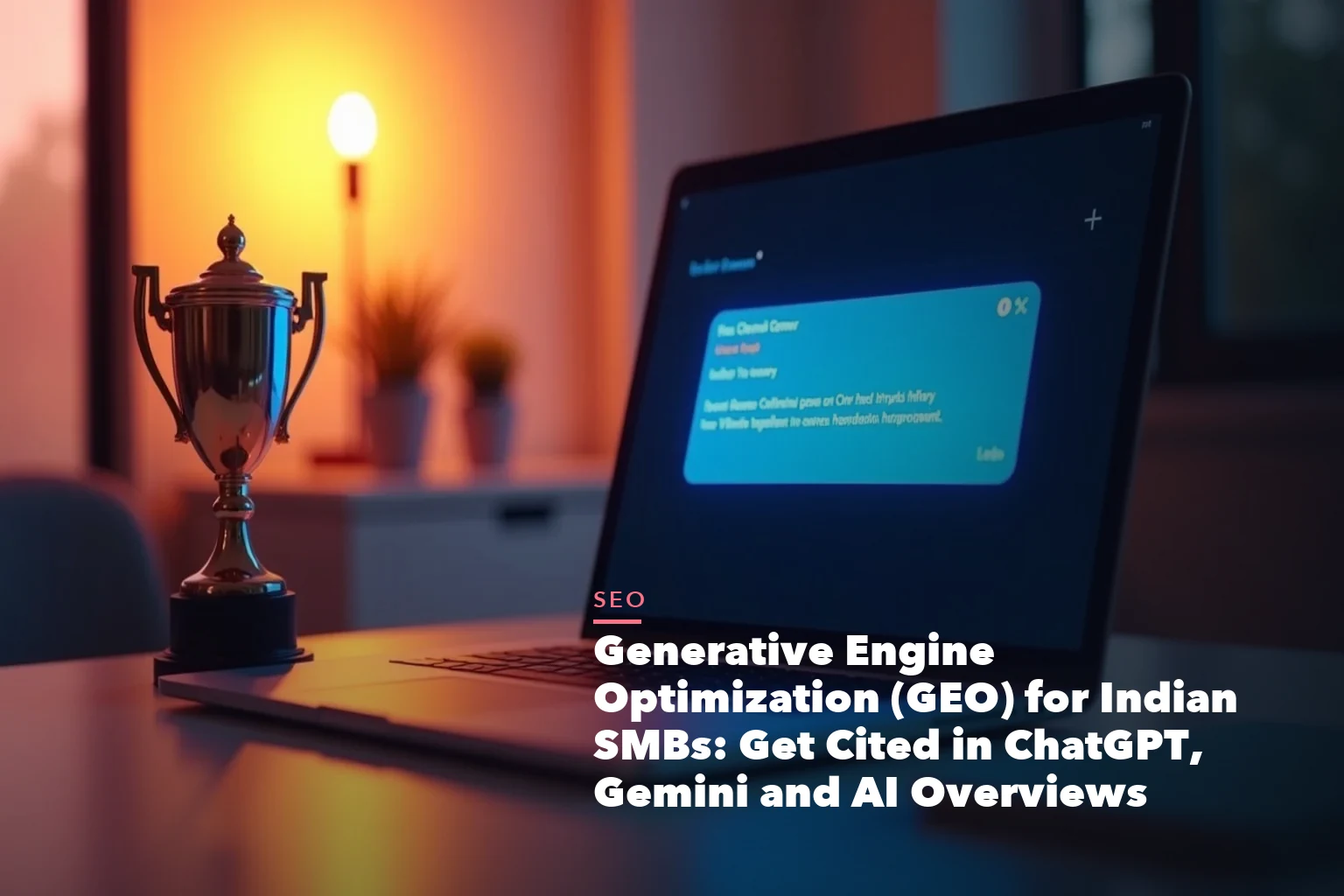 Business guide visual with process steps and compliance records for Generative Engine Optimization for Indian
