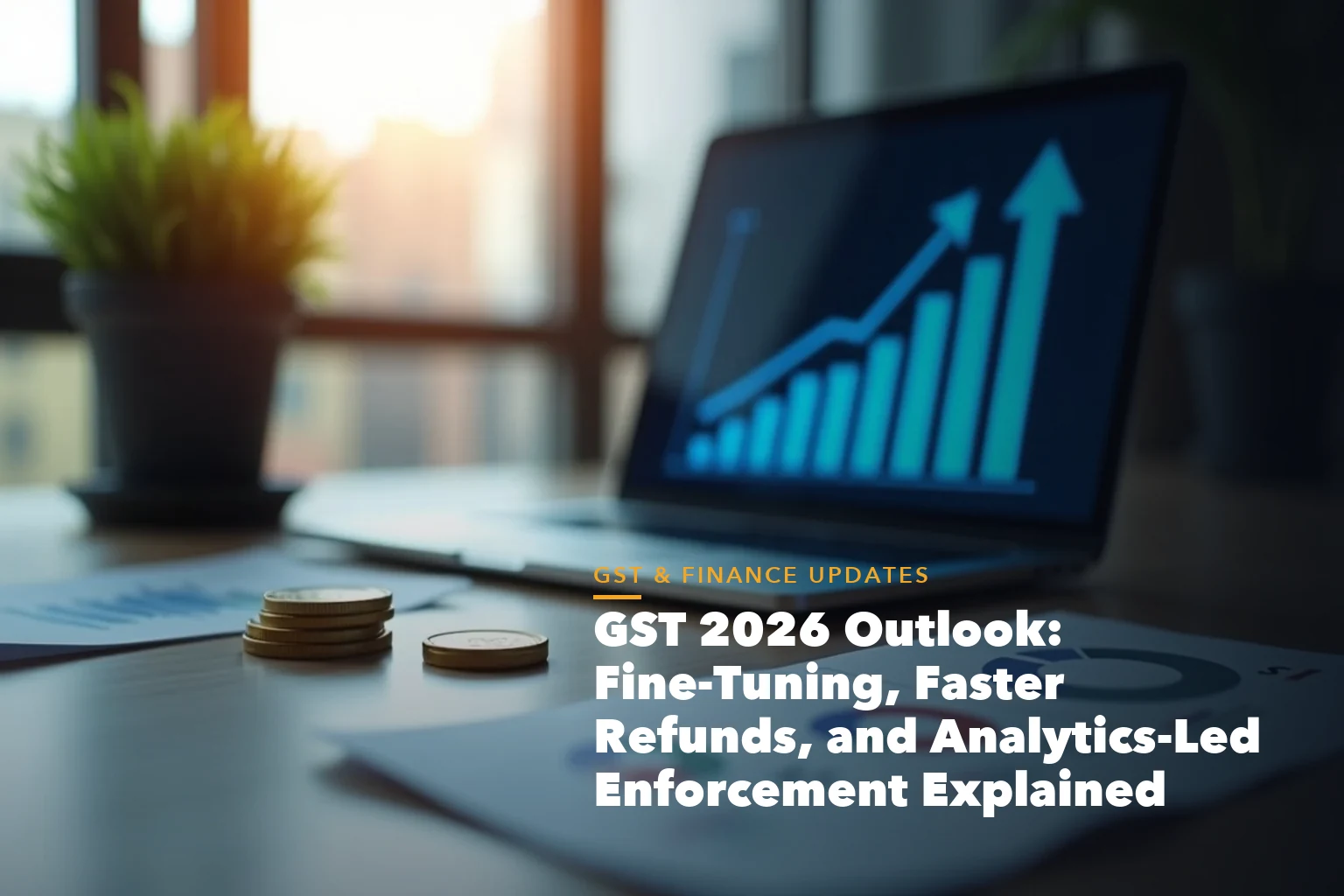 Business guide visual with process steps and compliance records for GST 2026 Outlook Fine-Tuning, Faster