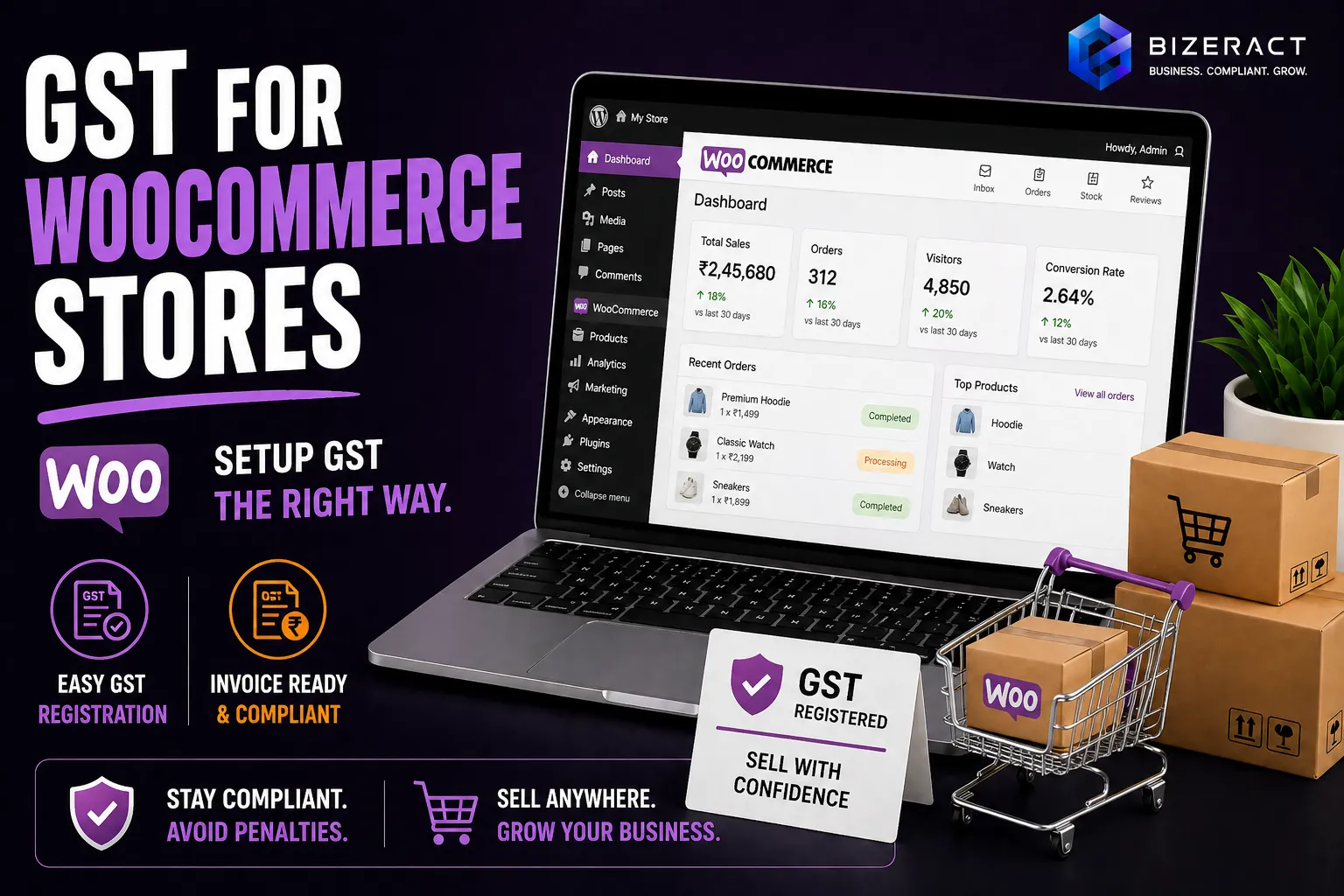 WooCommerce store GST registration setup with invoices GSTIN and seller compliance