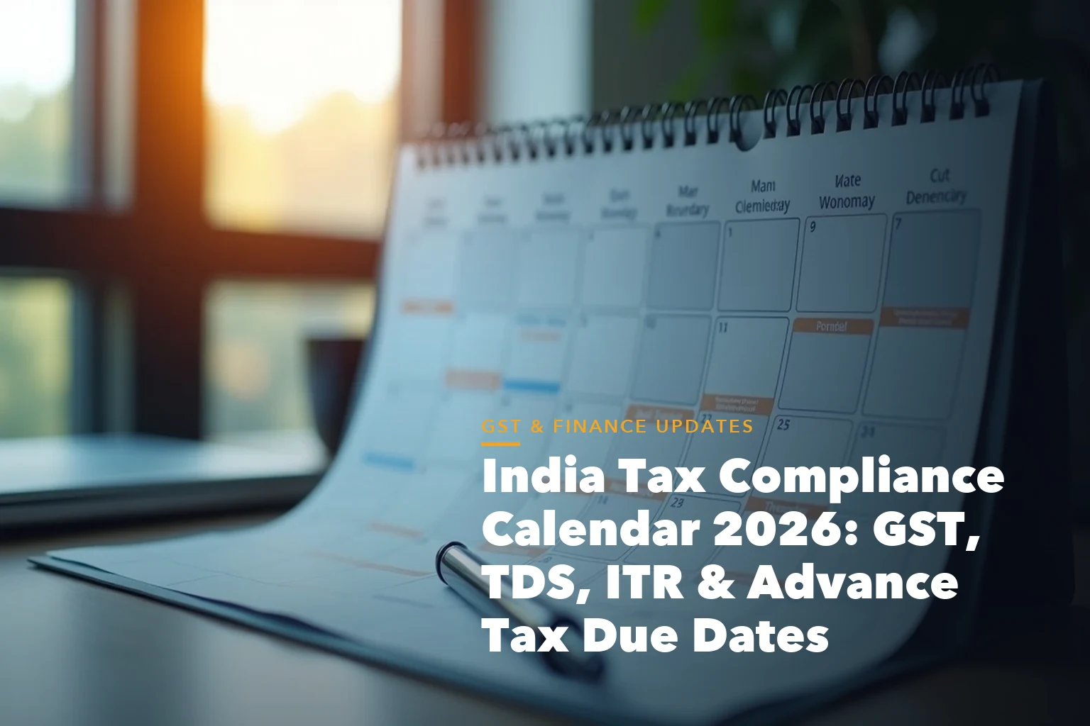 Income tax filing dashboard with ITR documents and verification steps for India Tax Compliance Calendar 2026 GST, TDS,