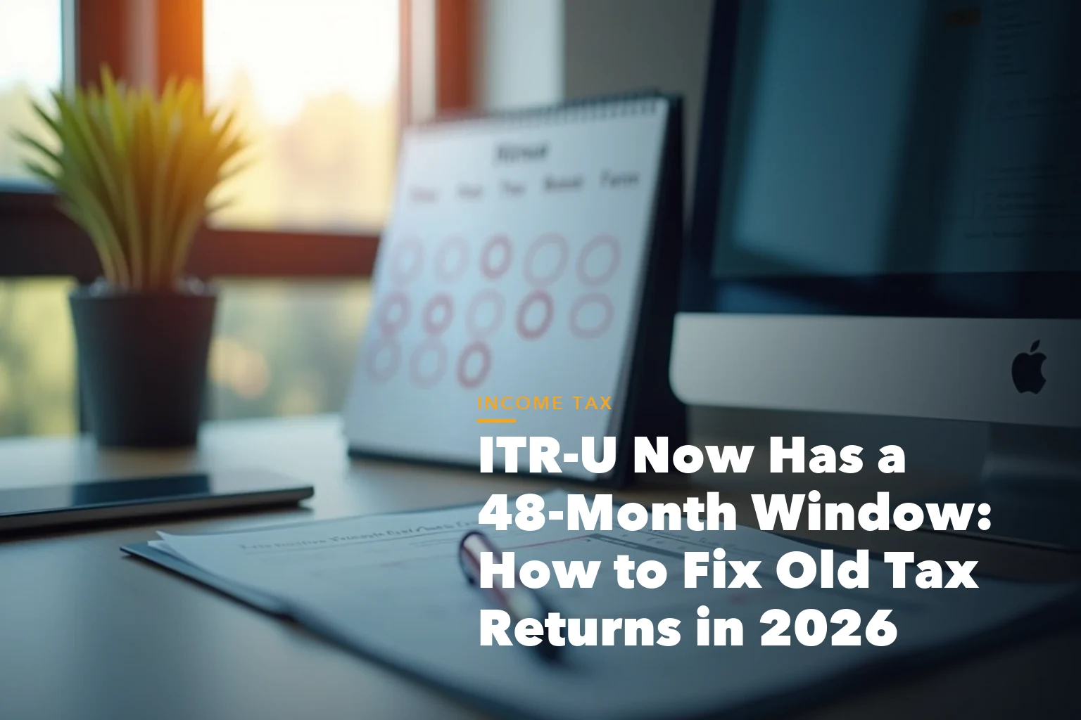 Income tax filing dashboard with ITR documents and verification steps for ITR-U Now Has 48-Month Window How Fix Old