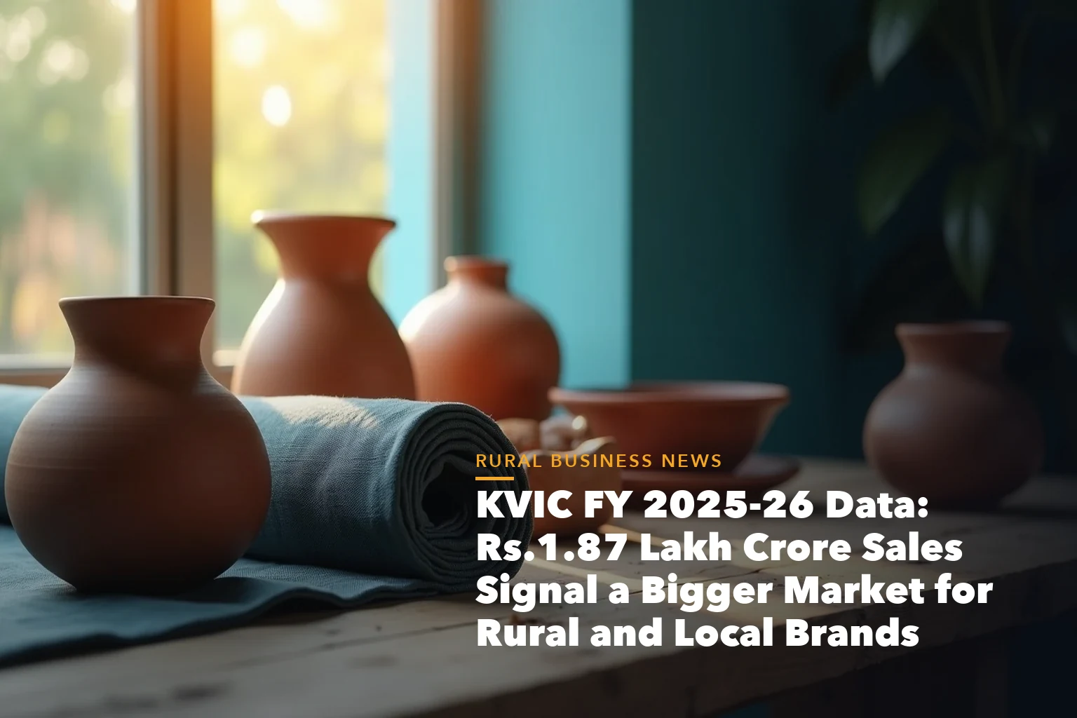 Business guide visual with process steps and compliance records for KVIC 2025-26 Data Rs.1.87 Lakh Crore Sales