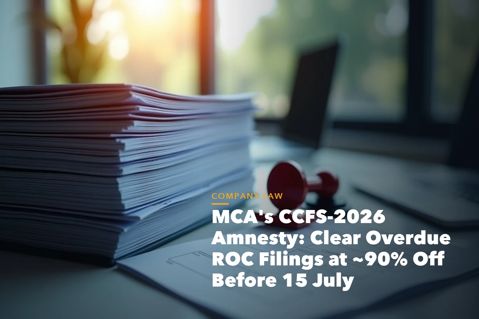 GST filing dashboard showing returns input tax credit and ledger items for MCA's CCFS-2026 Amnesty Clear Overdue ROC