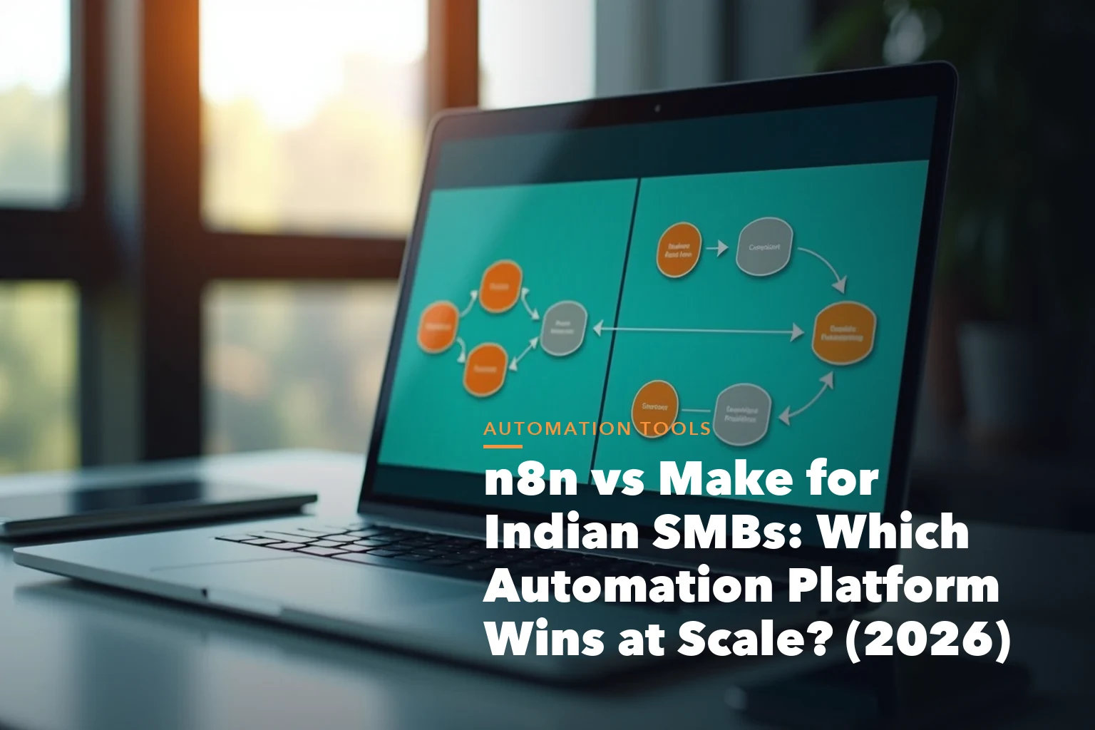 n8n versus Make comparison visual showing self hosted workflows visual scenarios and India data control