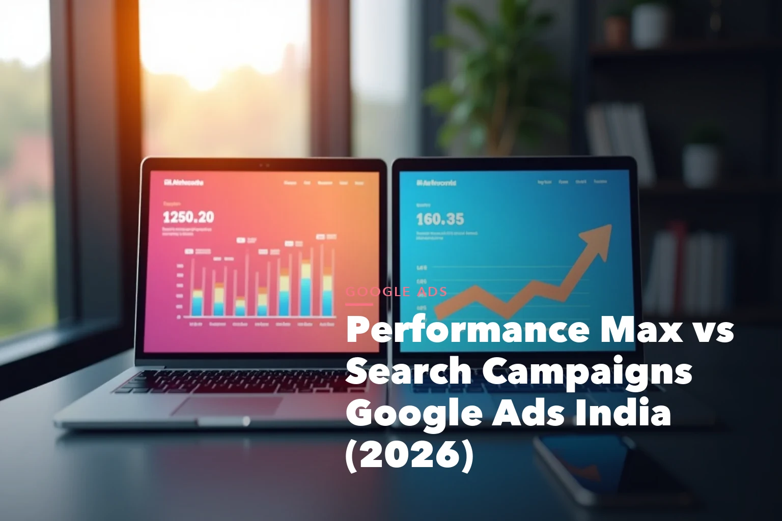 Google Ads and Meta Ads comparison visual for Performance Max Search Campaigns Google Ads