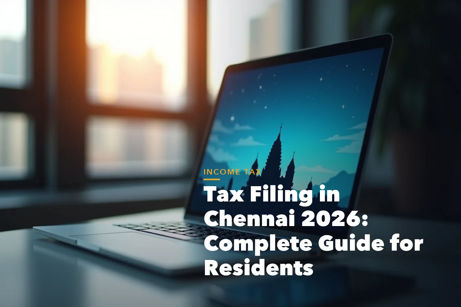 Tax filing in Chennai guide visual with Form 16 ITR checklist Anna Salai and Tidel Park IT corridor context