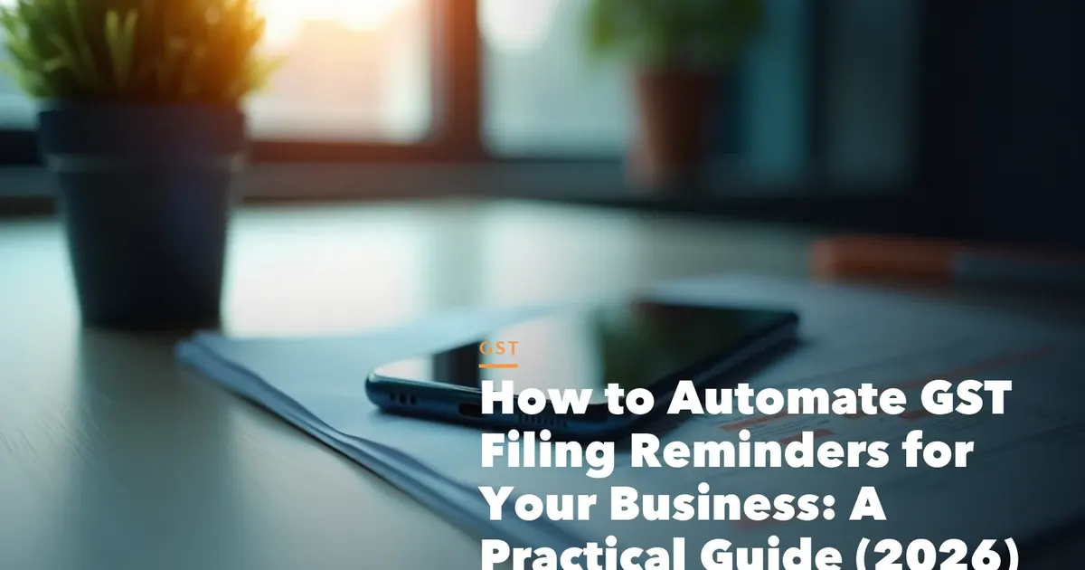 GST reminder automation visual showing GSTR deadlines WhatsApp reminders calendar triggers and compliance alerts
