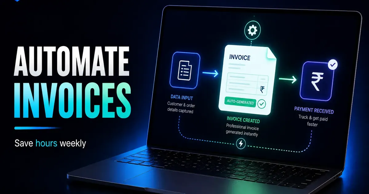 Automate invoice generation visual connecting data input invoice creation payment and accounting