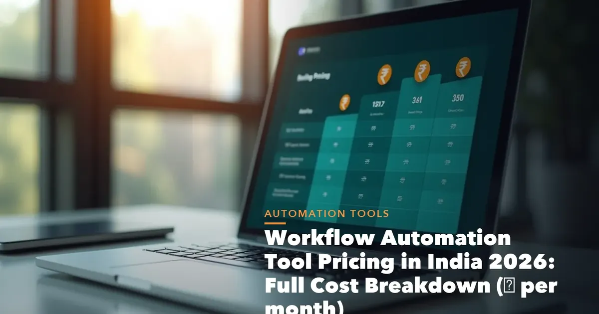 Workflow automation tool pricing India visual comparing monthly costs for Zapier Make n8n Zoho Flow and Pabbly