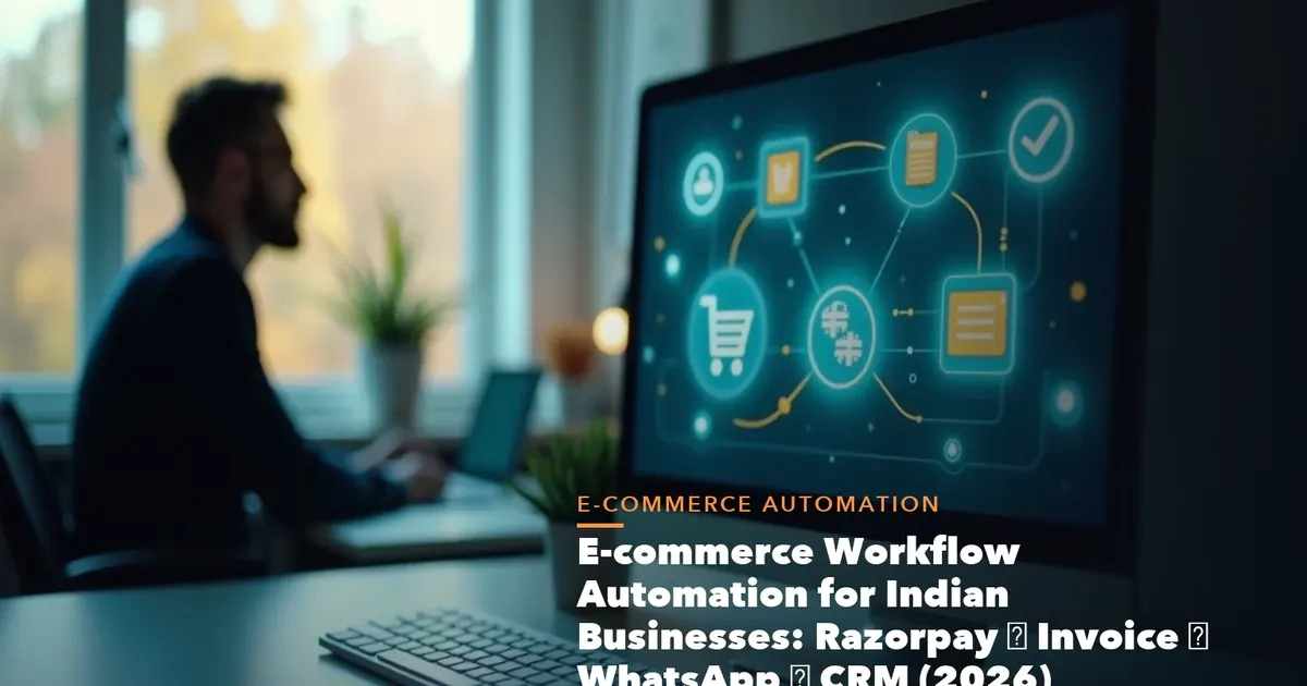 E-commerce automation visual linking Razorpay payments invoices WhatsApp confirmations and CRM updates