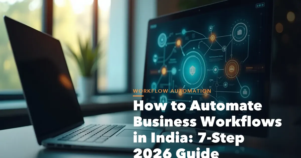 Business workflow automation rollout visual showing manual task audit tool selection testing and ROI tracking