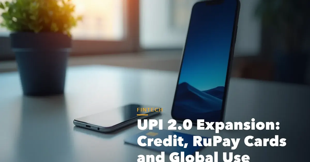 Business guide visual with process steps and compliance records for UPI 2.0 Expansion Credit, RuPay Cards and