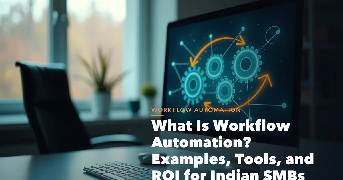 Workflow automation guide visual showing trigger condition action steps for Indian SMB operations