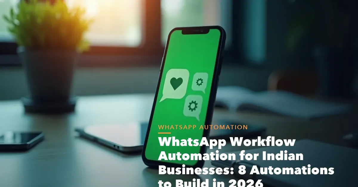 WhatsApp workflow automation visual showing lead response payment confirmation reminders and order updates