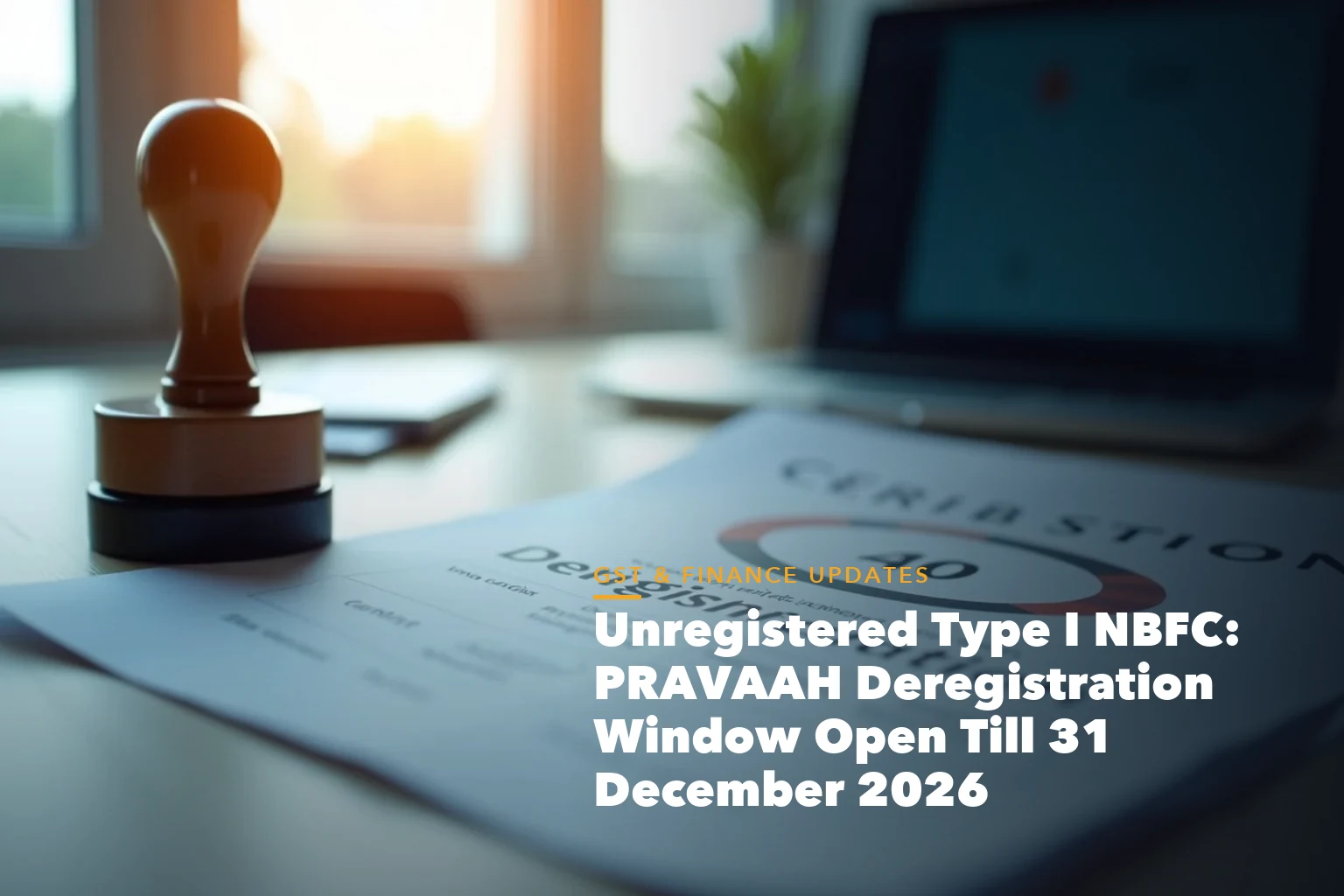 Business guide visual with process steps and compliance records for Unregistered Type NBFC PRAVAAH
