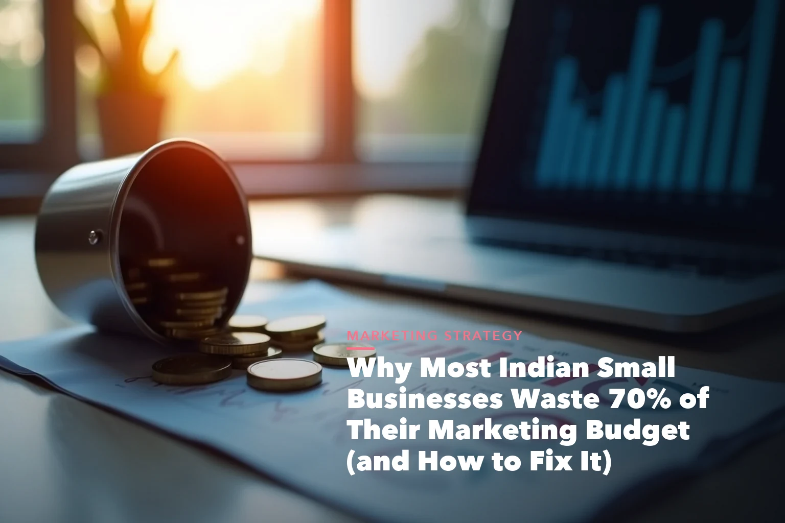 Indian small business marketing budget waste visual showing leaking funnel CPL CAC and revenue gap