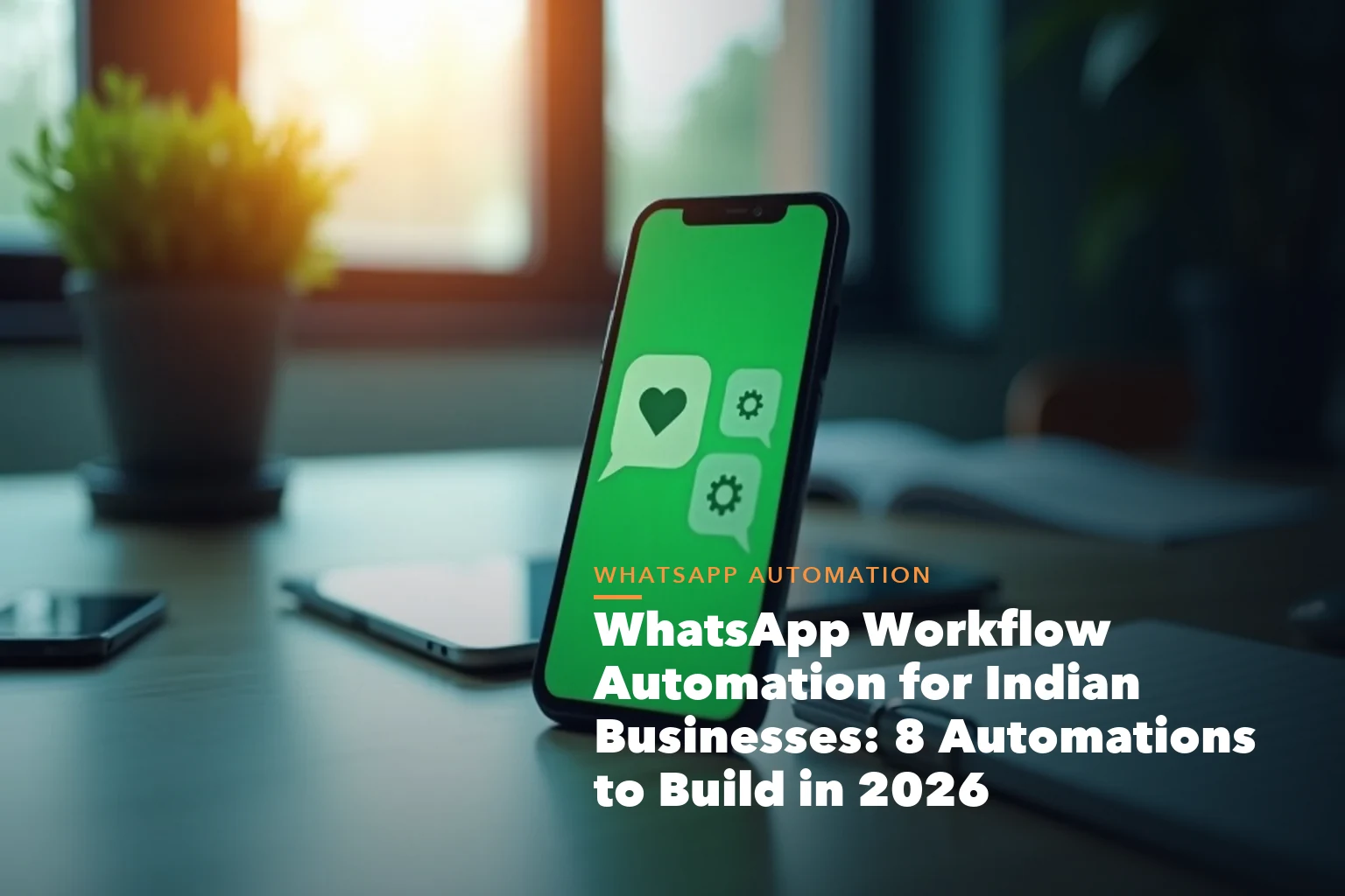 WhatsApp workflow automation visual showing lead response payment confirmation reminders and order updates
