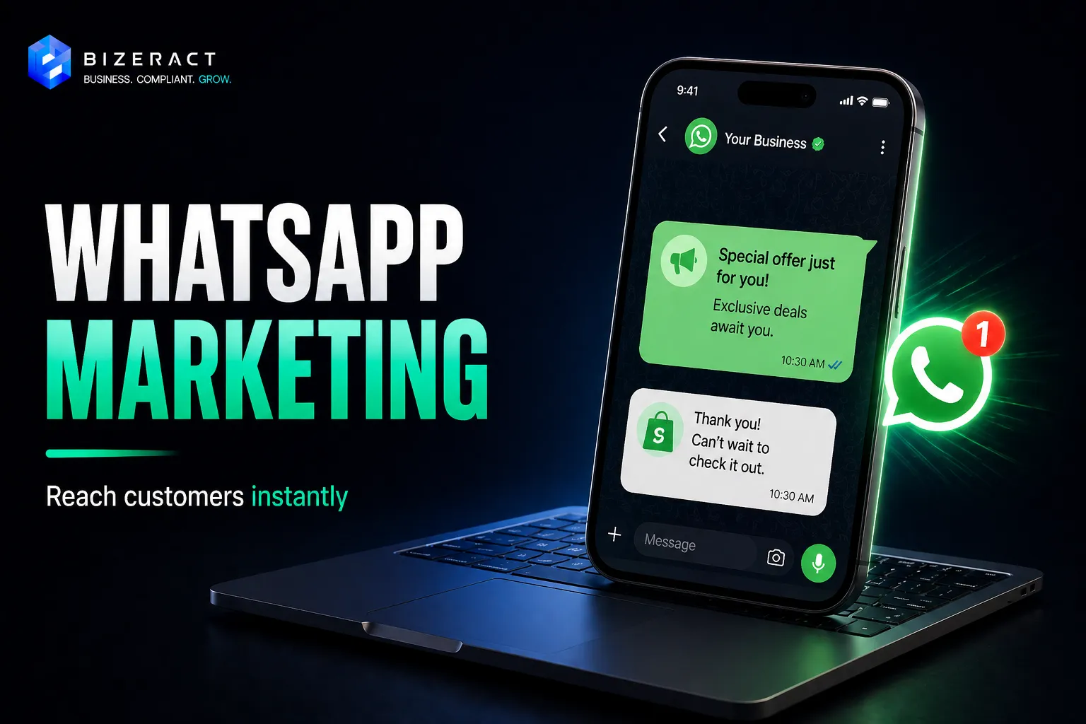 WhatsApp marketing in India visual with customer chat campaign offer and business messaging