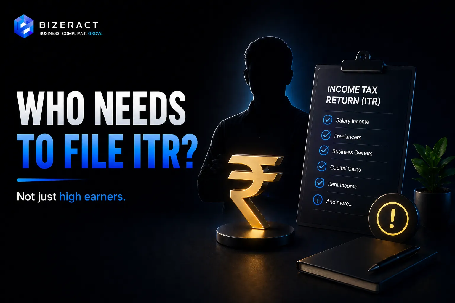 Who needs to file ITR in India visual showing income tax return triggers beyond salary income