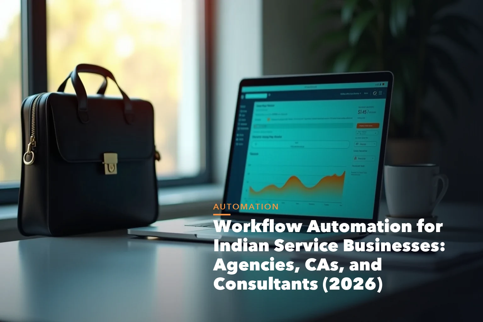Workflow automation for service businesses visual showing client onboarding invoice follow-up GST tracking and reports